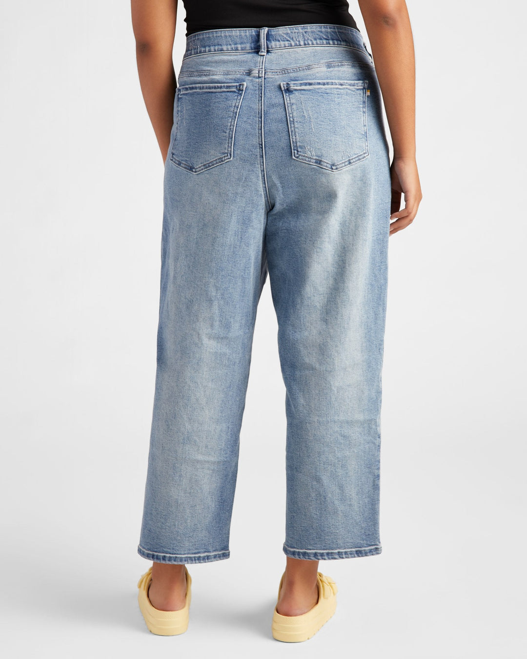 Medium Wash Blue $|& 78&SUNNY Kera Baggy Straight Jeans - SOF Back