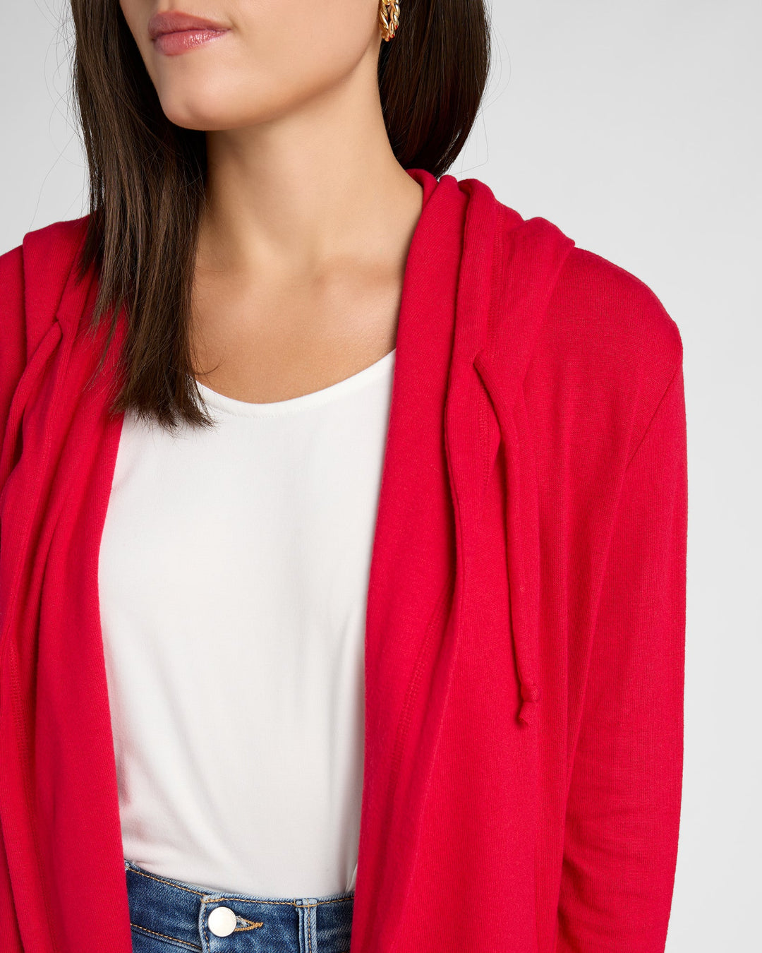 Chili Pepper $|& 78&SUNNY Laguna Hooded Cardigan - SOF Detail