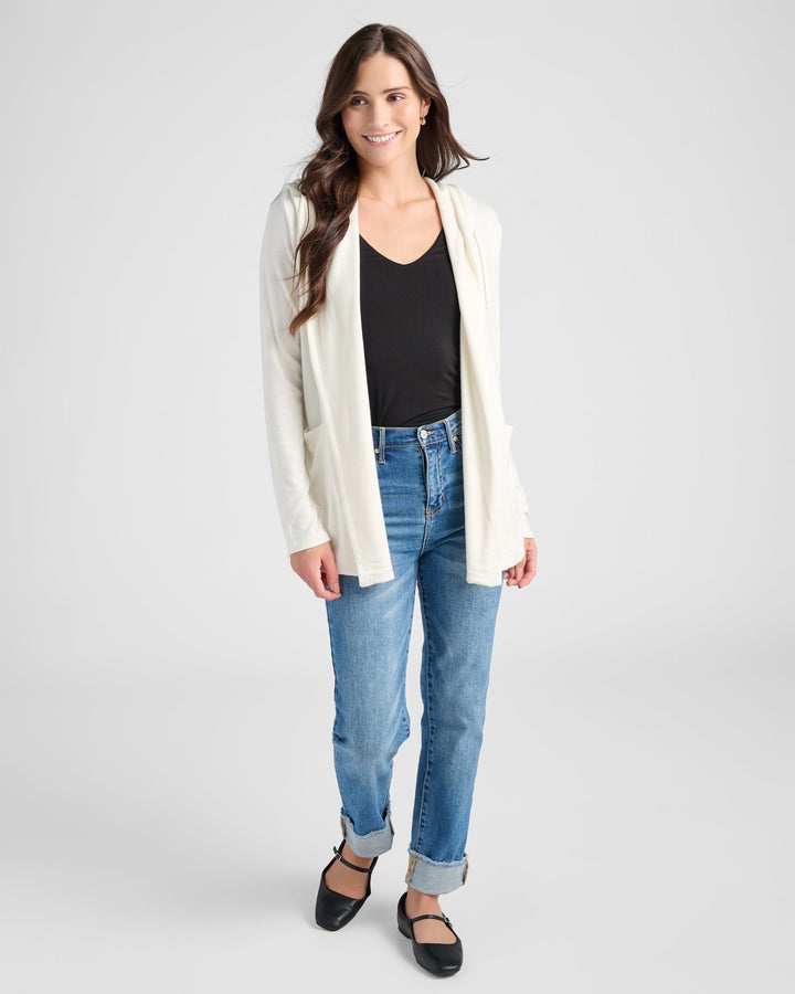 Cream $|& 78&SUNNY Laguna Hooded Cardigan - SOF Full Front