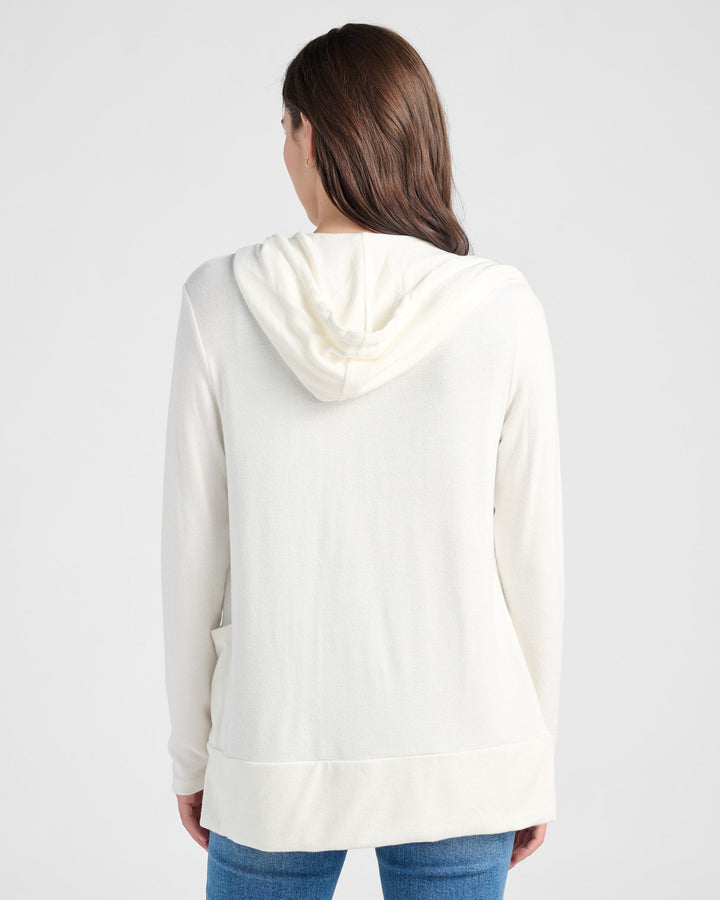 Cream $|& 78&SUNNY Laguna Hooded Cardigan - SOF Back