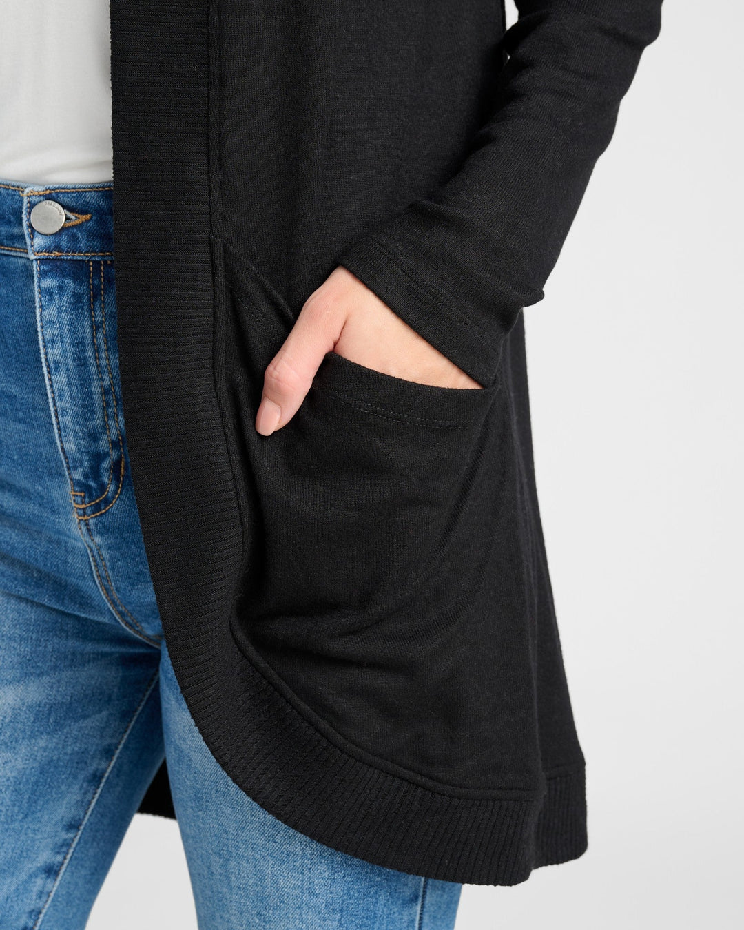 Black $|& 78&SUNNY Cocoon Cardigan - SOF Detail