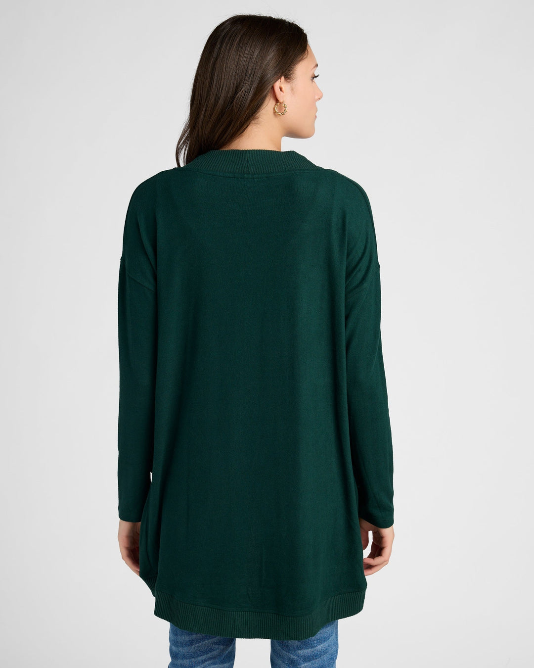 Hunter Green $|& 78&SUNNY Cocoon Cardigan - SOF Back