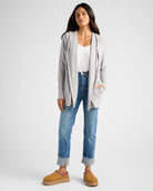 Heather Grey $|& SEAS Over The Falls Cardigan - SOF Full Front