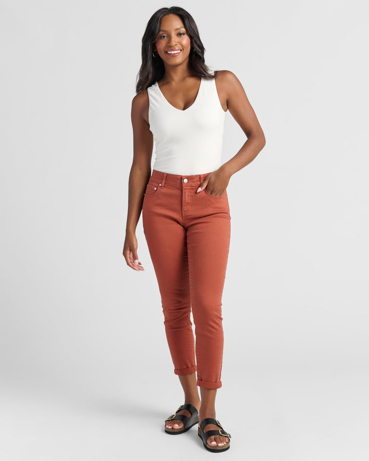 Maple Syrup $|& 78&SUNNY Cyndi Cuffed Ankle Skinny Jeans - SOF Full Front