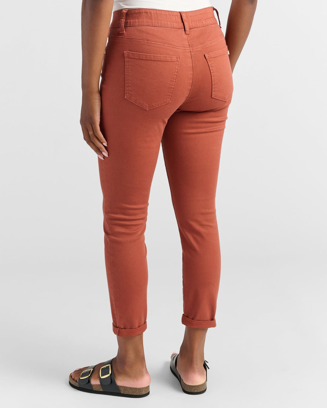 Maple Syrup $|& 78&SUNNY Cyndi Cuffed Ankle Skinny Jeans - SOF Back