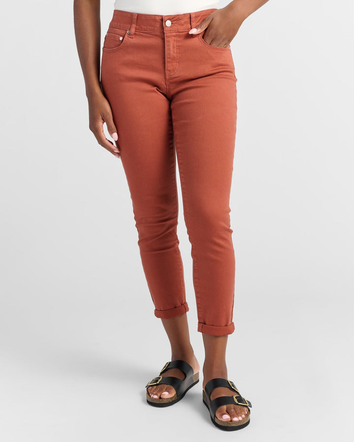 Maple Syrup $|& 78&SUNNY Cyndi Cuffed Ankle Skinny Jeans - SOF Front