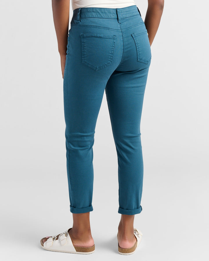 Deep Teal $|& 78&SUNNY Cyndi Cuffed Ankle Skinny Jeans - SOF Back