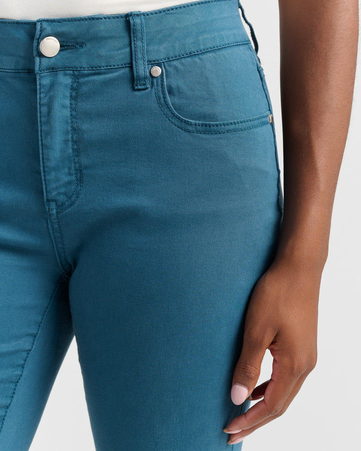 Deep Teal $|& 78&SUNNY Cyndi Cuffed Ankle Skinny Jeans - SOF Detail