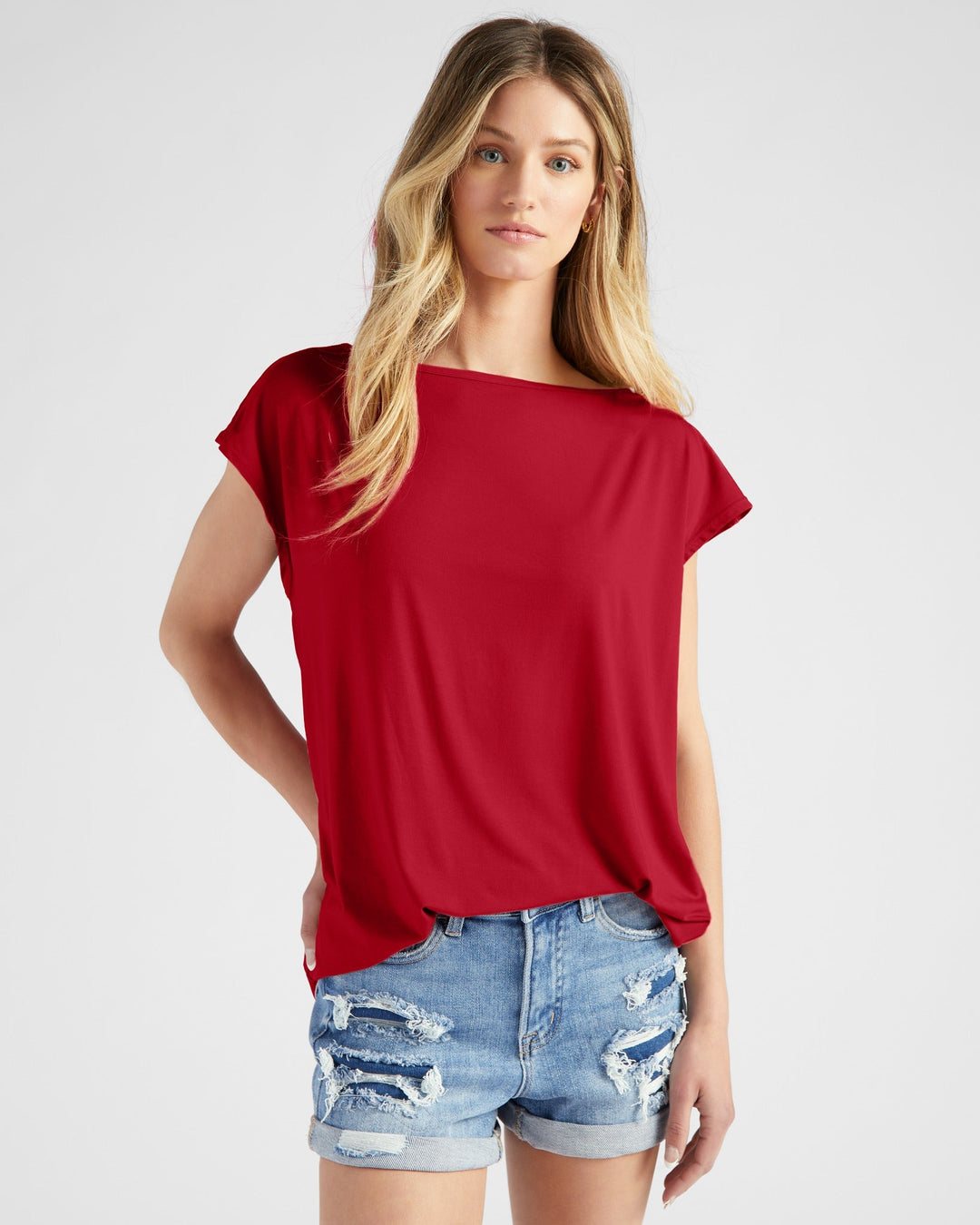 Chili Pepper $|& 78&SUNNY Brentwood Boat Neck Top - SOF Front