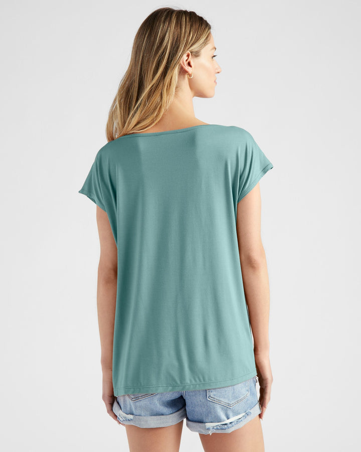 Sagebrush $|& 78&SUNNY Brentwood Boat Neck Top - SOF Back