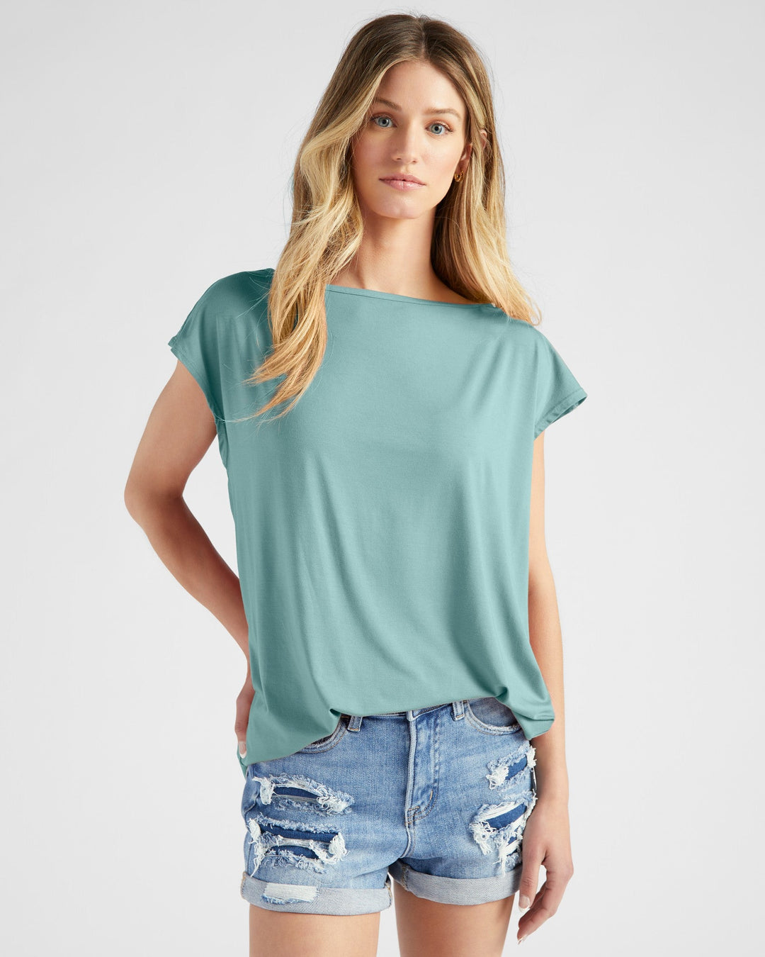 Sagebrush $|& 78&SUNNY Brentwood Boat Neck Top - SOF Front