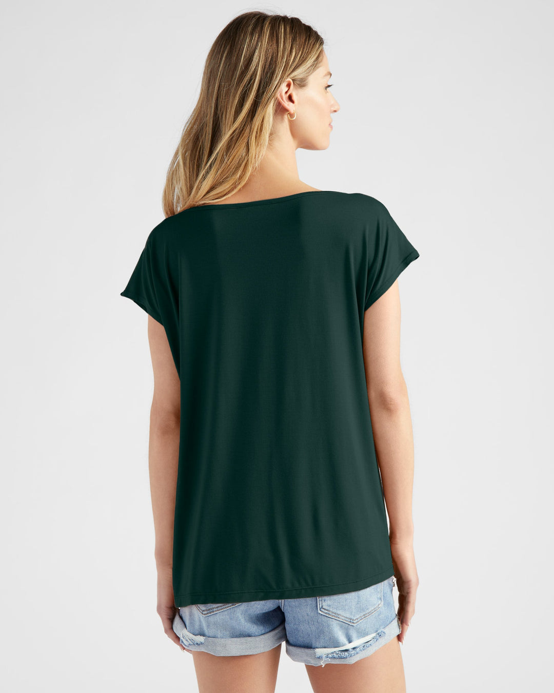 Hunter Green $|& 78&SUNNY Brentwood Boat Neck Top - SOF Back