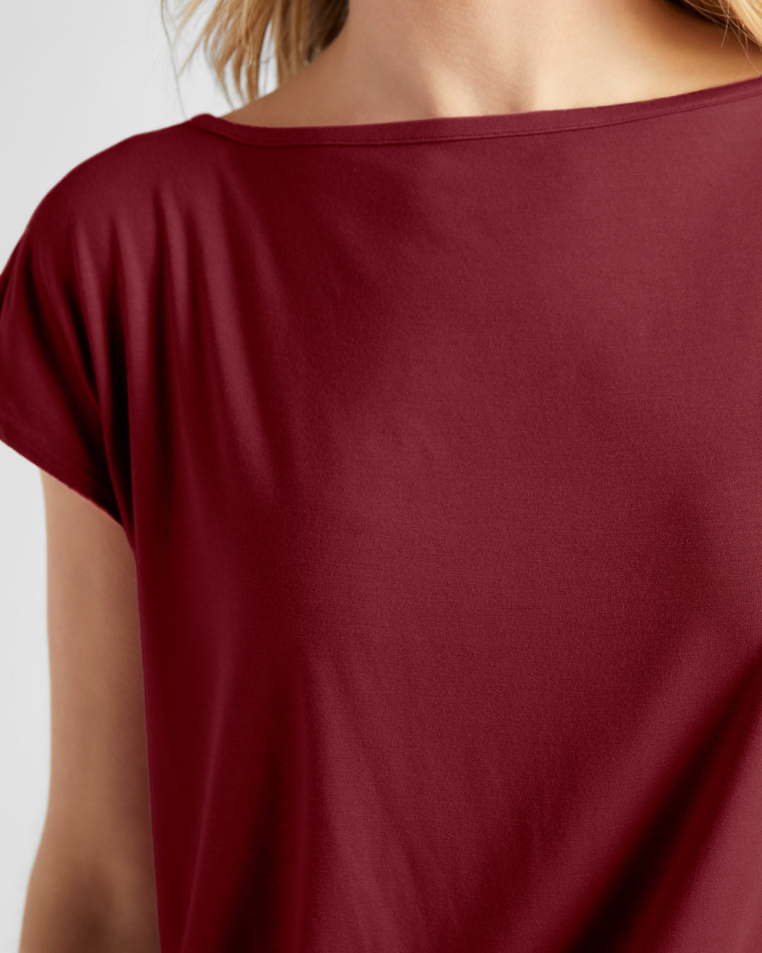 Cabernet $|& 78&SUNNY Brentwood Boat Neck Top - SOF Detail