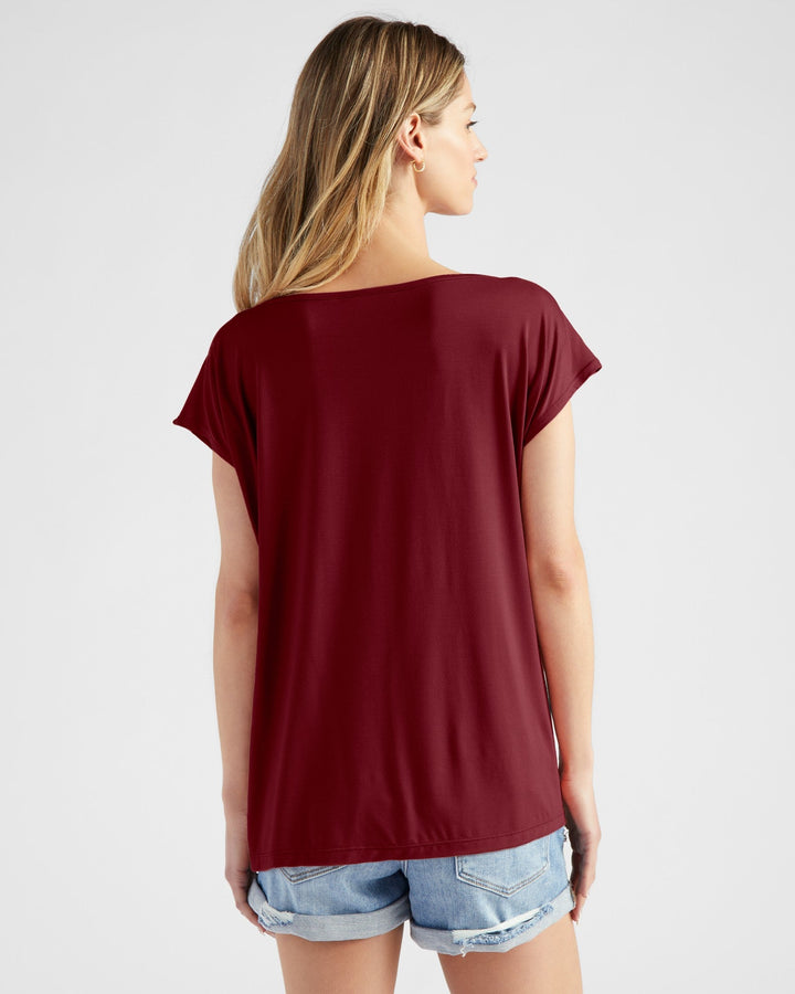 Cabernet $|& 78&SUNNY Brentwood Boat Neck Top - SOF Back