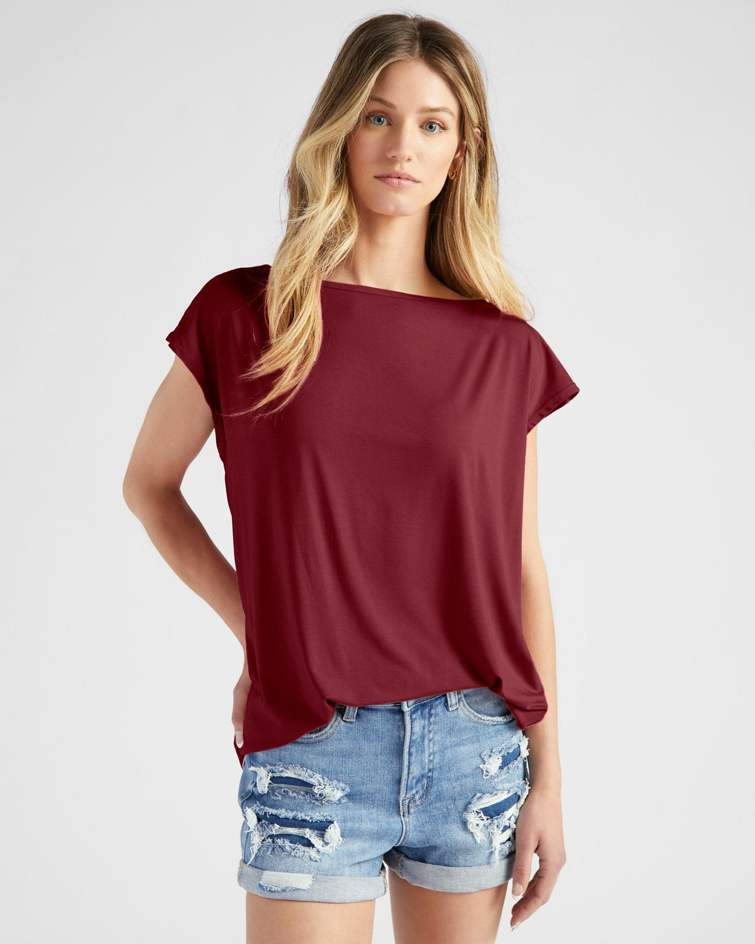 Cabernet $|& 78&SUNNY Brentwood Boat Neck Top - SOF Front