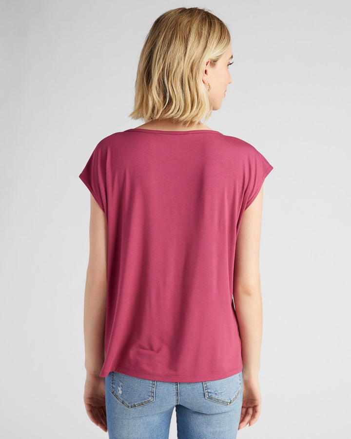 Sangria $|& 78&SUNNY Brentwood Boat Neck Top - SOF Back