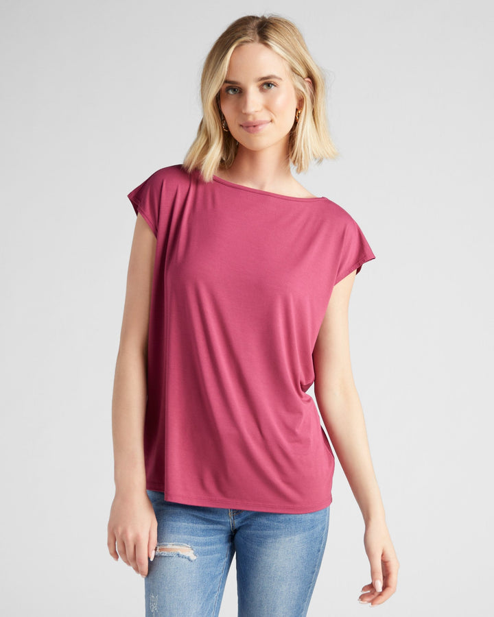 Sangria $|& 78&SUNNY Brentwood Boat Neck Top - SOF Front