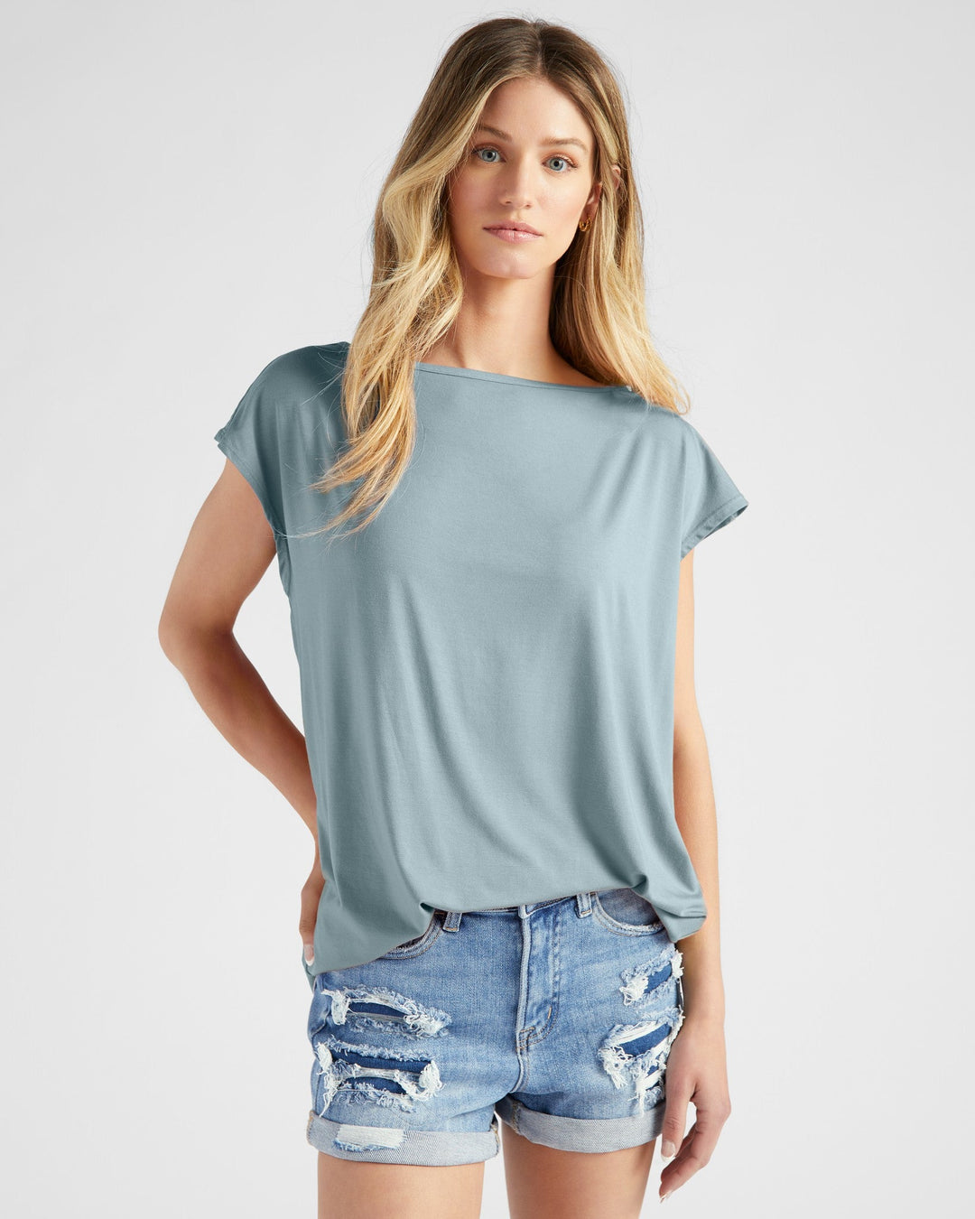 Goblin Blue $|& 78&SUNNY Brentwood Boat Neck Top - SOF Front