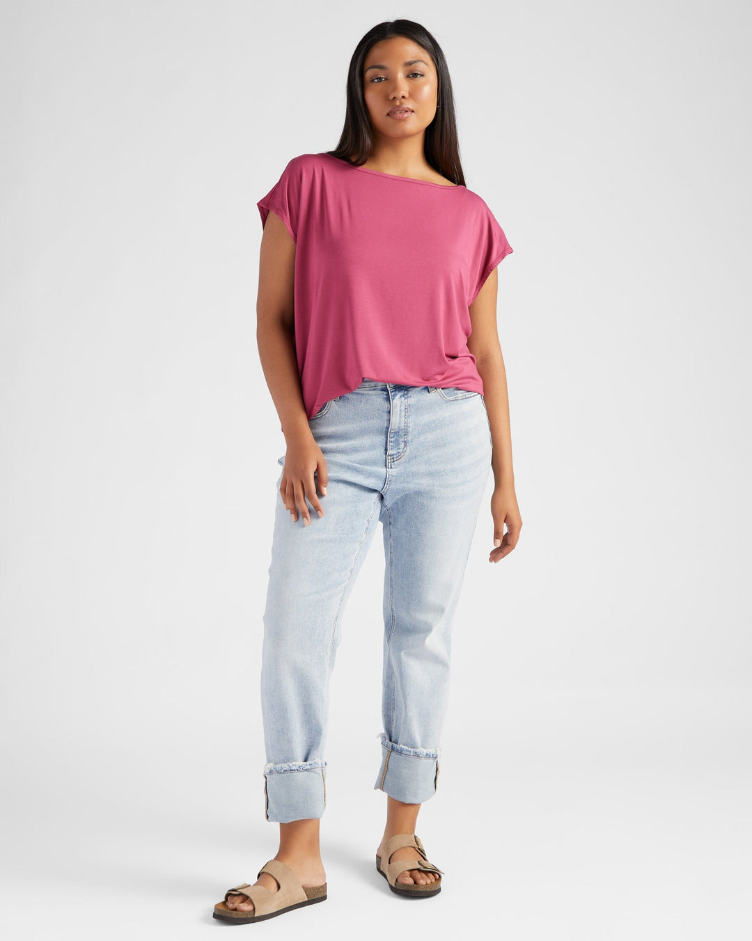 Sangria $|& 78&SUNNY Brentwood Boat Neck Top - SOF Full Front