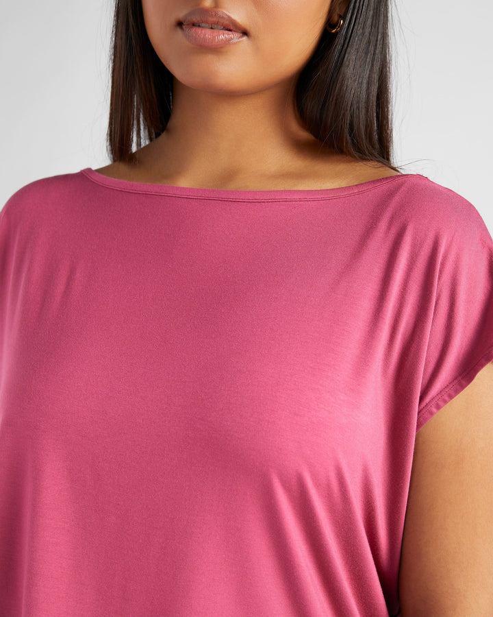 Sangria $|& 78&SUNNY Brentwood Boat Neck Top - SOF Detail
