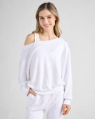 White $|& SEAS Over the Clouds One Shoulder Top - SOF Front