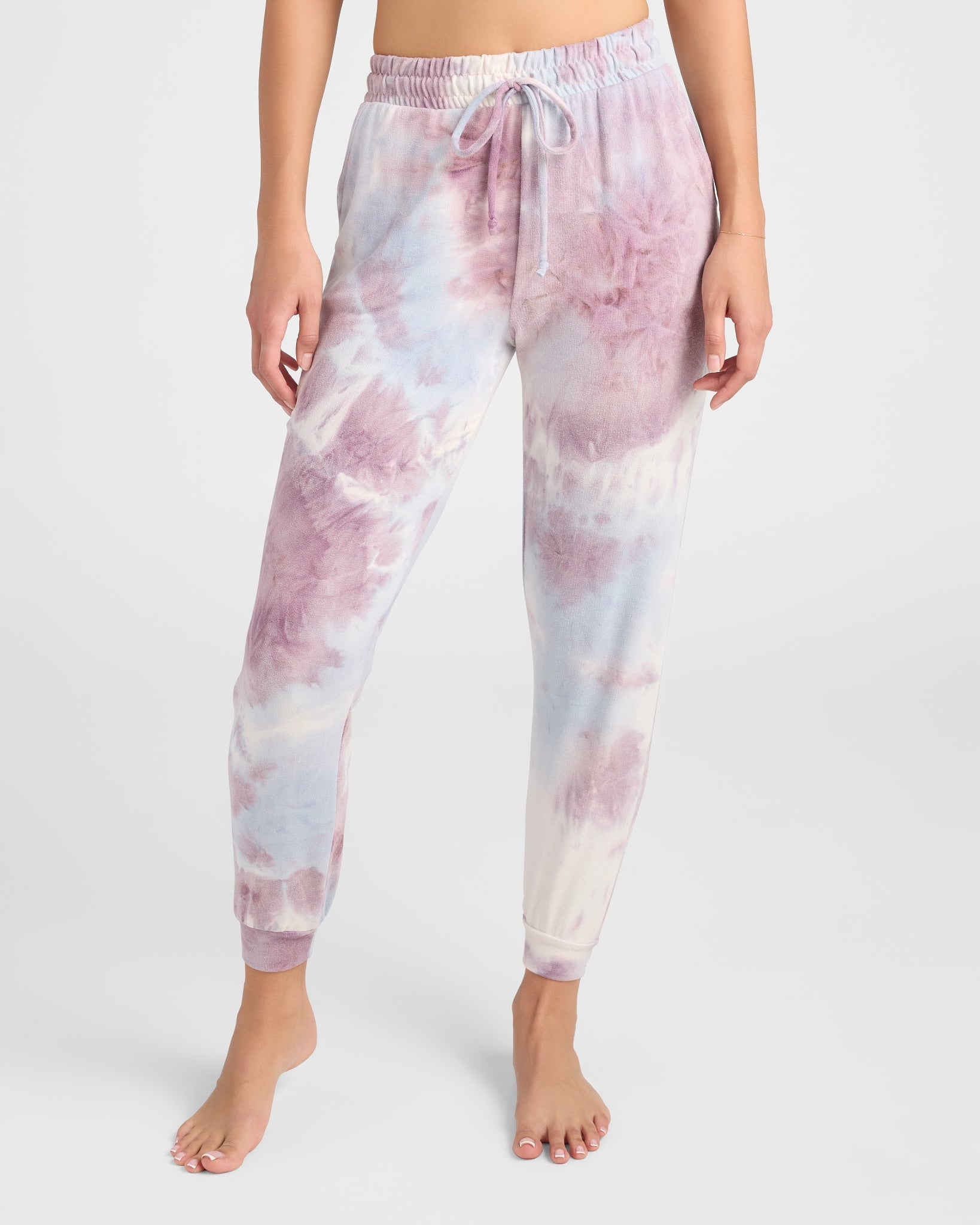 Icy Mauve $|& SEAS Tie Dye Sweater Knit Jogger - SOF Front