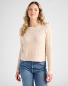 Champagne $|& SEAS Sequin Crewneck Sweater - SOF Front
