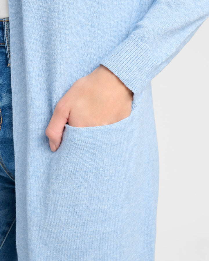 Heather Sky $|& 78&SUNNY Pacific Marled Pocket Cardigan - SOF Detail