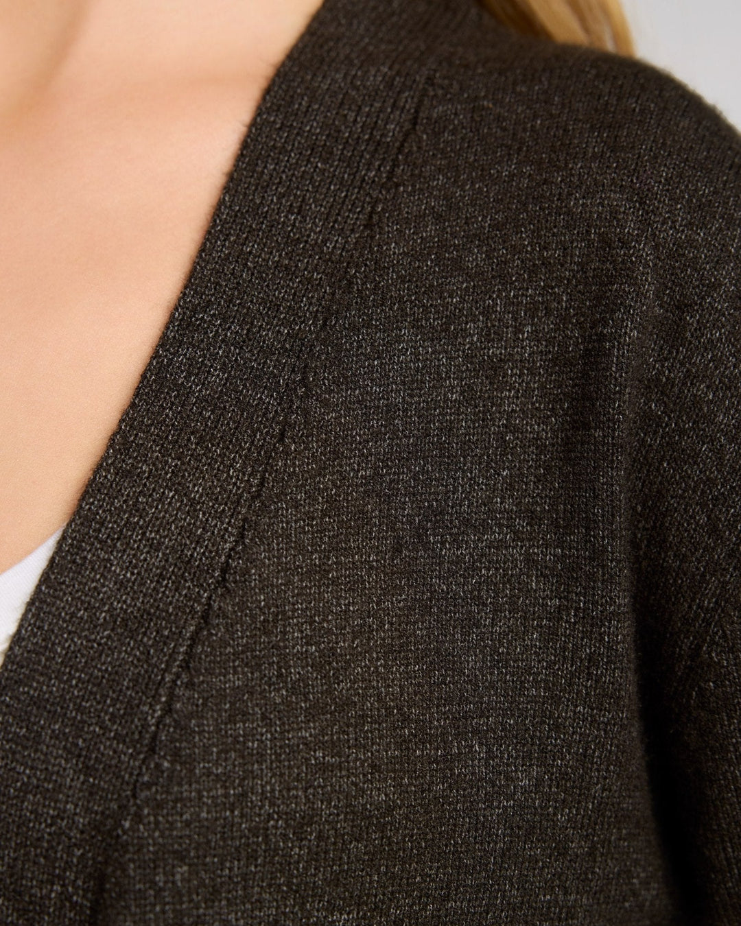 Heather Charcoal $|& 78&SUNNY Pacific Marled Pocket Cardigan - SOF Detail