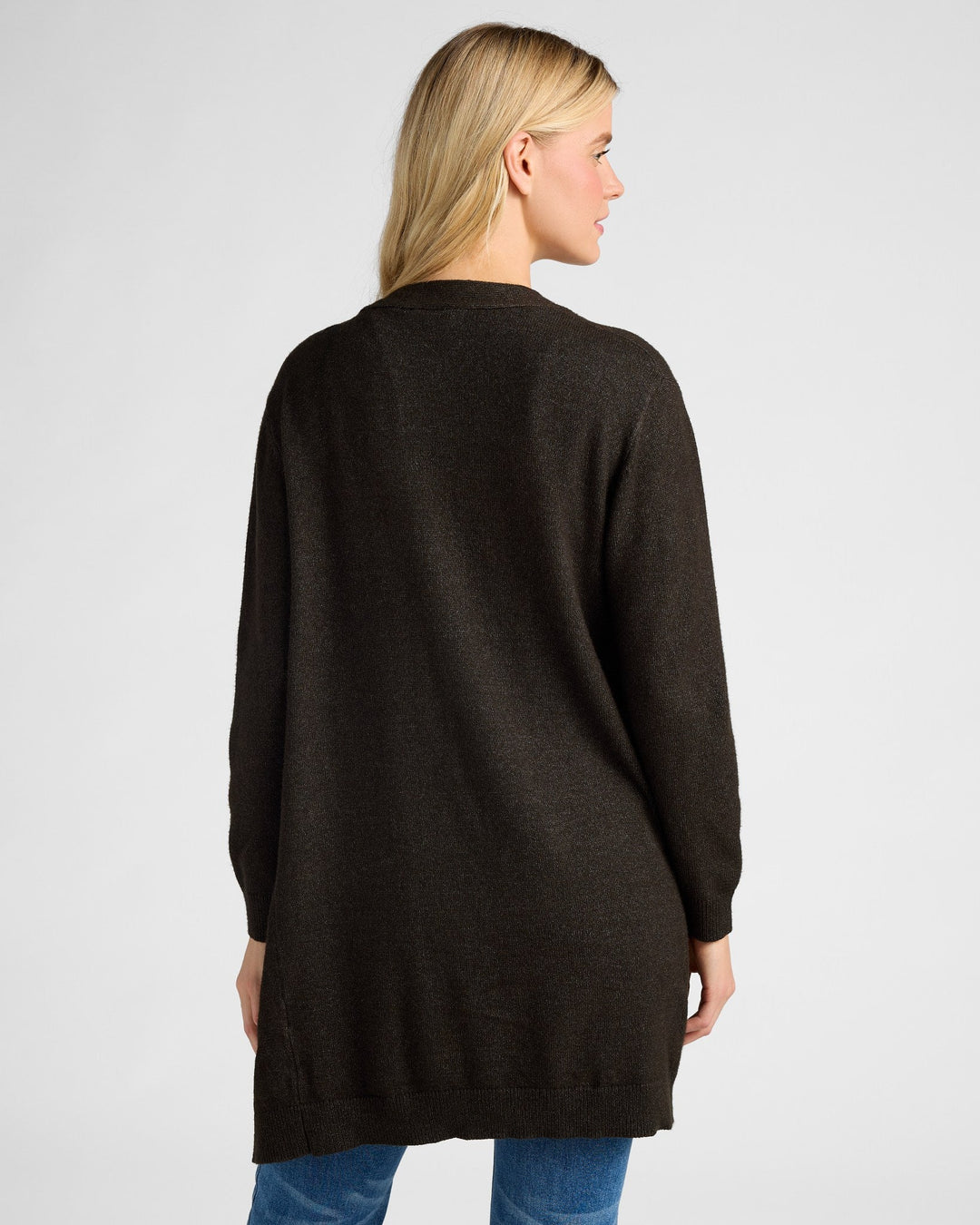 Heather Charcoal $|& 78&SUNNY Pacific Marled Pocket Cardigan - SOF Back