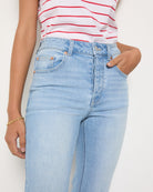 Lakeside Blue $|& SEAS Braylon Straight Leg Cropped Jean with Button Fly - SOF Full Front