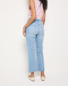 Lakeside Blue $|& SEAS Braylon Straight Leg Cropped Jean with Button Fly - SOF Back