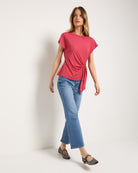 Soft Rose $|& SEAS Tidal Tied Waist Tee - VOF Side