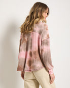 Khaki Tie Dye $|& SEAS Shore V-Neck Light Weight Thermal Top - SOF Back