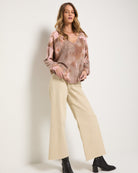 Khaki Tie Dye $|& SEAS Shore V-Neck Light Weight Thermal Top - UGC On Fig