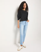 Black $|& SEAS Harbor Puff Sleeve Sweatshirt - UGC On Fig