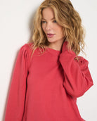 Soft Rose $|& SEAS Harbor Puff Sleeve Sweatshirt - VOF Front