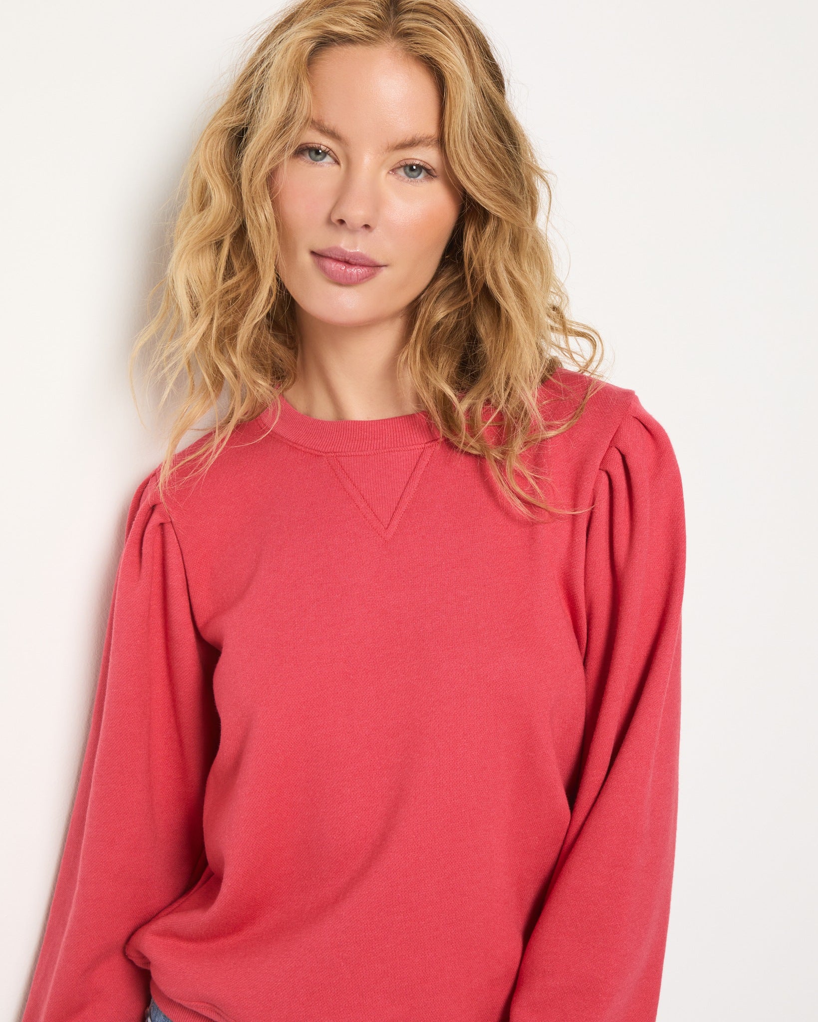 Soft Rose $|& SEAS Harbor Puff Sleeve Sweatshirt - SOF Front