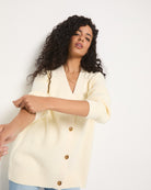 Cream $|& SEAS Lovely Classic Cardigan - VOF Front