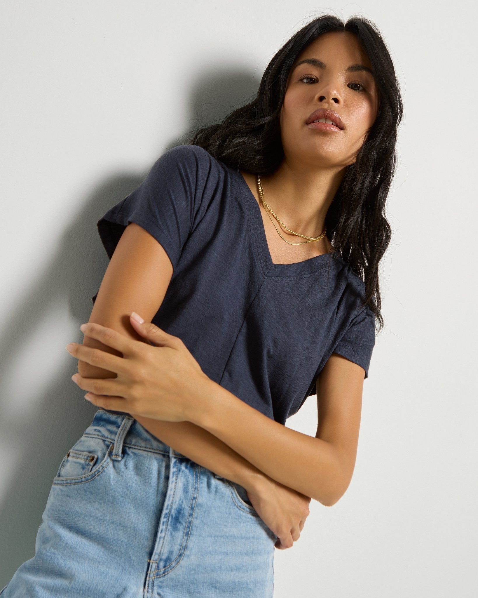 Mariner Midnight $|& SEAS SoCal Short Sleeved Top - SOF Front