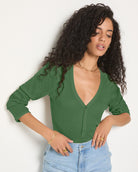 Matcha $|& SEAS Vista Pointelle Henley Top - SOF Front
