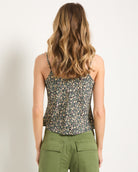 Black Floral $|& SEAS Serene Spaghetti Strap Tank - SOF Back