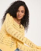 Butter $|& SEAS Sage Off Shoulder Pointelle Sweater - VOF Side