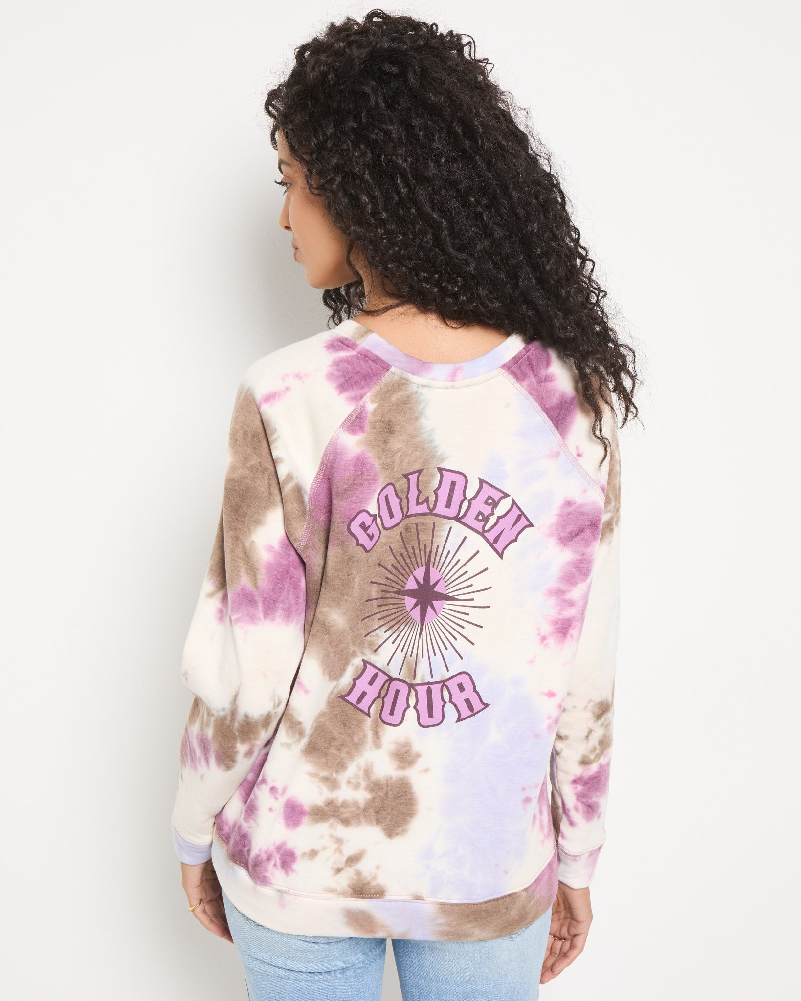 Rouge Printed Tie Dye $|& SEAS Golden Hour Tie Dye Graphic Sweatshirt - SOF Back