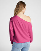 Rouge $|& SEAS Brooksville One Shoulder Sweatshirt - SOF Back