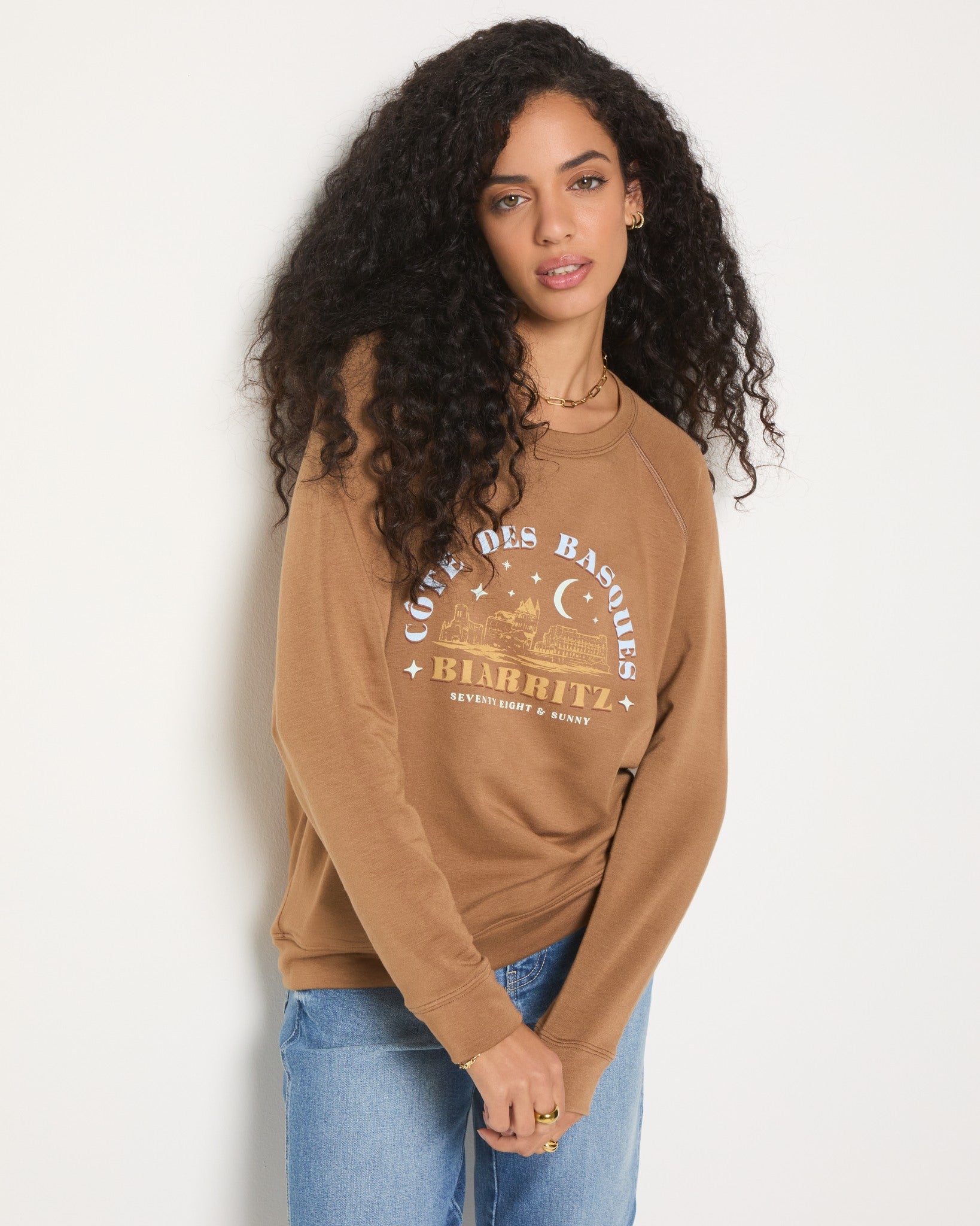 Camel $|& SEAS Biarritz Graphic Sweatshirt - SOF Front