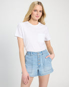 White $|& SEAS Luna Pocket Tee - SOF Front