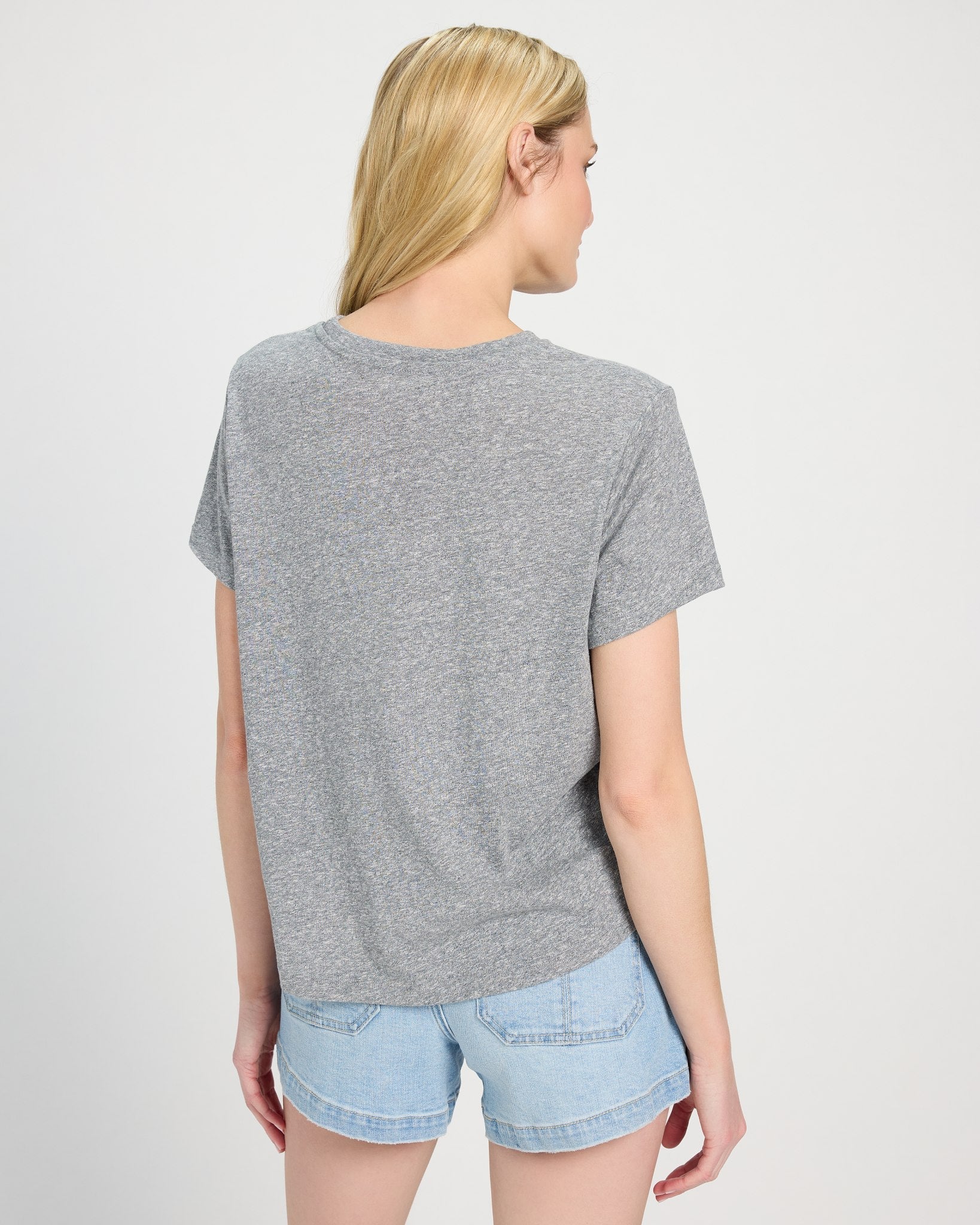 Heather Grey $|& SEAS Luna Pocket Tee - SOF Back