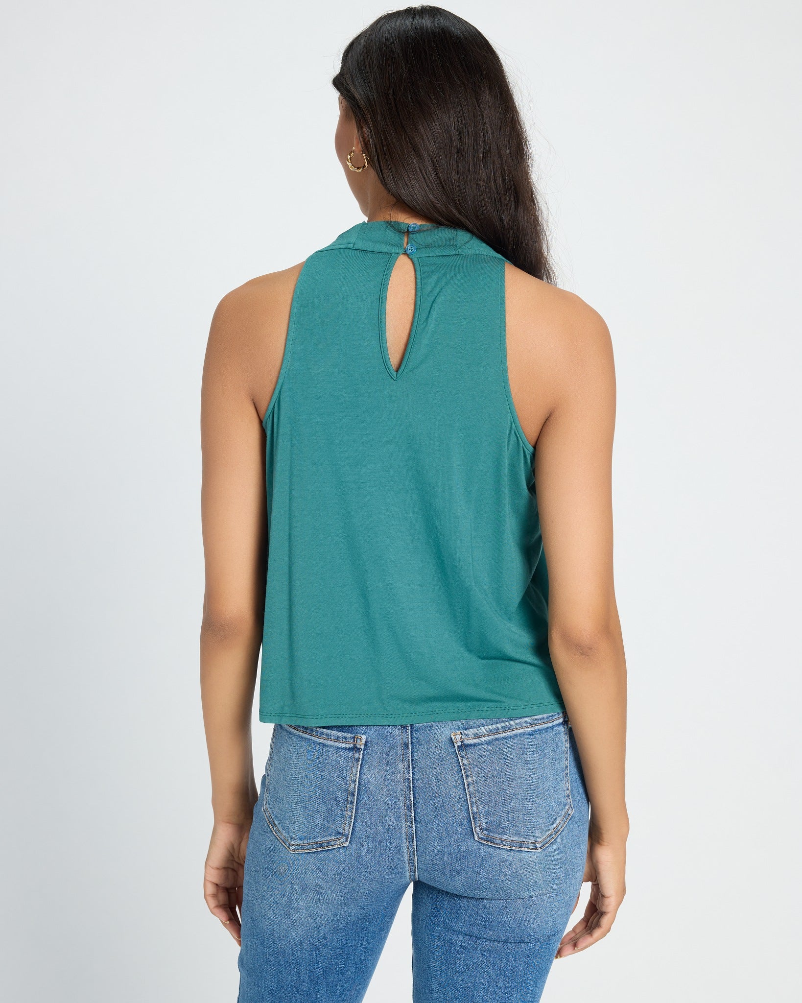 Deep Teal $|& SEAS Haven Cowl Neck Tank - SOF Back