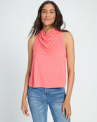 Coral $|& SEAS Haven Cowl Neck Tank - SOF Front